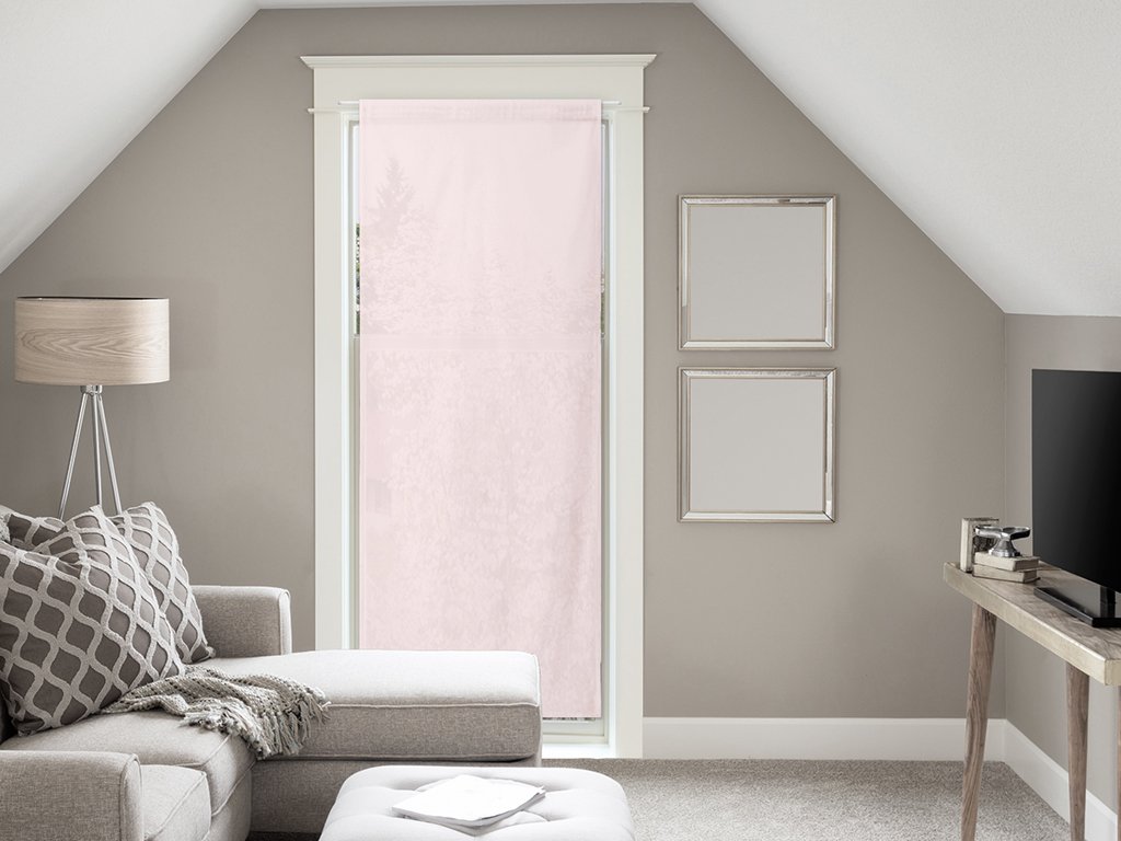 Soleil d'ocre Panama Cotton Curtain for Door Window 70 x 200 cm Pink, 30L X 40H cm (1 Panneaux)