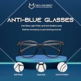 TECH-LINE-DIRECT Unisex Oversized Square Glasses Black Frame Clear Lens view 8