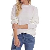 Womens Sweaters Knit Sweater Top Long Sleeve Casual Cute Crewneck Sweatshirt Oversized Sweater for Women Womens Clothing Tops
