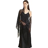BRYCTSISEN Women’s Floral Lace Shawls and Wraps for Evening Dress Fringe Lace Pashmina Scarf for Wedding Costume Party