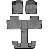 MAXLINER Custom Fit Floor Mats 3 Row Liner Set Grey for 2020 Cadillac XT6 with 2nd Row Bucket Seats
