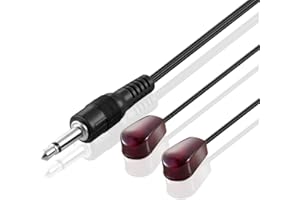 OBVIS IR Infrared Emitter Extender Cable Extension (10 Feet 3Meter) Dual Head2 Eye 3.5mm Jack Infrared Red Transmitter Blaster Blink Eye Wire Cord Compatible with IR Repeater Extender System Kit, Xbox One