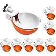 Large Automatic Chicken Waterer Cups, Chicken Water Feeder Suitable for Chicks, Duck, Goose, Turkey and Bunny, DIY Poultry Water Feeder Kit (8 Pack-Orange)