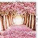 SJOLOON 10x10ft Spring Photography Backdrop Pink Flower Tree Photo Backdrop Cherry Blossoms Street Vinyl Backdrop CP Photography Background Prop 8461