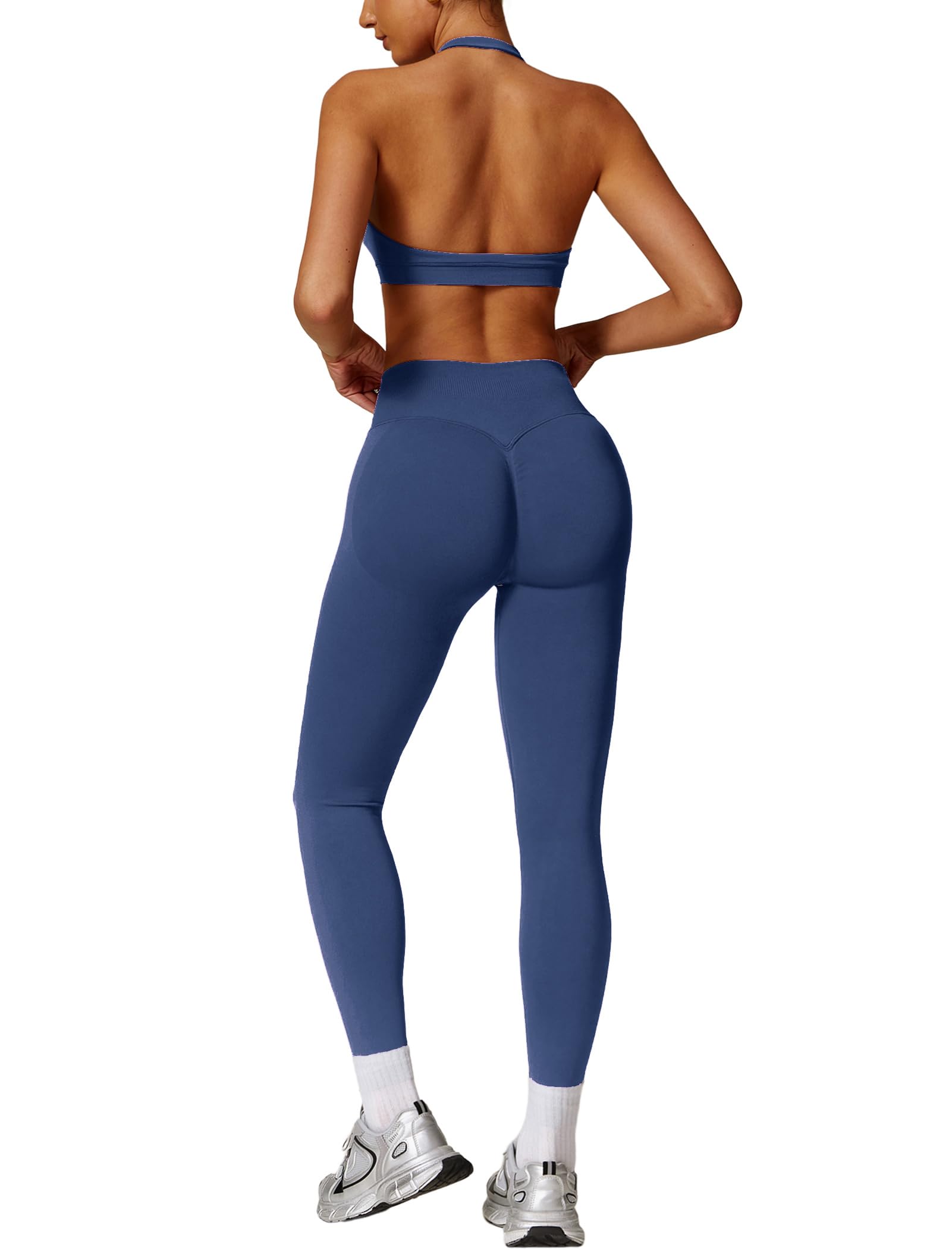 Midnight 3 Pieces Set ( Cropped hoodie, sports bra and scrunch butt legging)