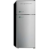 GE Mini Fridge With Freezer | 3.1 Cubic Ft. | Double-Door Design With Glass Shelves, Crisper Drawer & Spacious Freezer | Small Refrigerator Perfect for the Garage, Dorm Room, or Bedroom | Clean Steel on Fridge.com