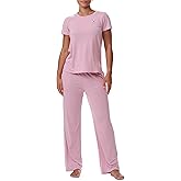 Tommy Hilfiger womens T-shirt and Open Leg Pant 2 Piece Pajama Set