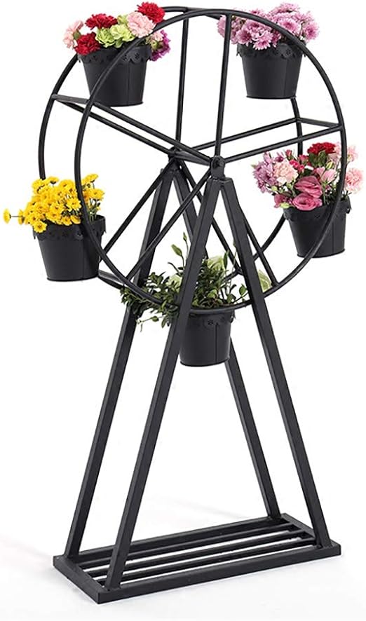 JCJ Rotating Flower Stand, Indoor Flower Pot Holder 360° Rotating Hand