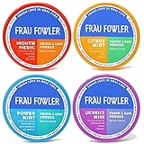 Frau Fowler Natural Oral Care - Tooth Powder VARIETY 4 Pack, Botanically Clean, Teeth-Whitening, Remineralizing, Restores Enamel and Instantly Freshens Breath, 8 oz