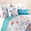 C&F Home St. Kitts Twin Quilt Set 2 Piece Coastal Beach Sea Life Turtle Seahorse Starfish Machine Washable Reversible