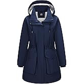 Outdoor Ventures Women's Waterproof Fleece Lined Winter Coat Parka Removable Hood Warm Long Insulated Thicken Puffer Jacket