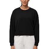 THE GYM PEOPLE Women's Crewneck Cropped Pullover Sweatshirt Cute Basic Long Sleeves Workout Tops