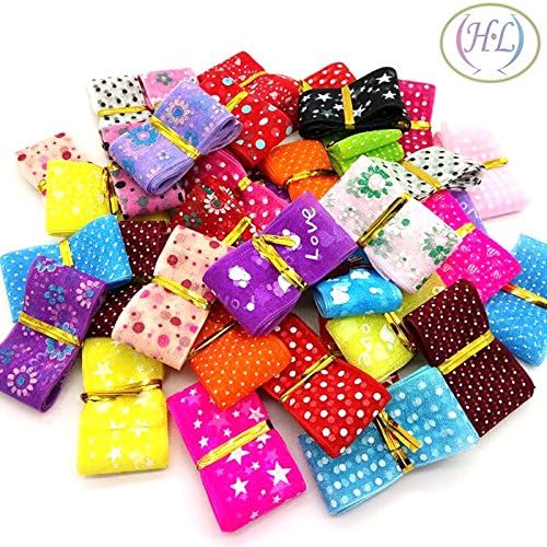 20 yards printed flower mix organza ribbon DIY wedding festival decoration gift packing belt making bows