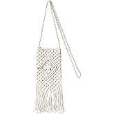 Eiyye Boho Purse Crochet Women's Crossbody Handbags Handmade Purse with Tassel, Lightweight Shoulder Bag Mini Bag