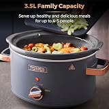 Tower Cavaletto 3.5 Litre Slow Cooker Grey Rose Gold T16042GRY view 3