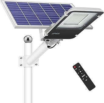 farola solar led 120w para exteriores ip65 impermeable lampara de seguridad con control remoto 1500lm iluminacion exterior 6500k blanca fria