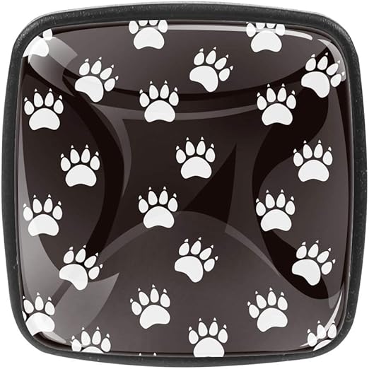 Möbelknöpfe für Küchenschränke, quadratisch, Schwarz, 4 Stück, Schwarze