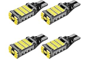 JUSTTOP 4 PCS Car LED Reverse Lights Bulb, Super Bright T15 45SMD-4014 Chipsets Error Free 921 LED Brake Light, 12V W16W Turn