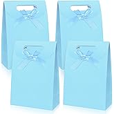 Patdefie Gift bags 4pcs Medium Size 7×4×10 inch Gift Bags with Handles For Party,Birthday,Favor,Weddings,Other Occasion (light blue)
