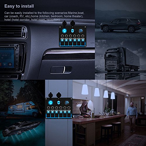 image for DCFlat 3 Gang / 4 Gang / 6 Gang / 8 Gang Car Marine Boat Rocker Switch