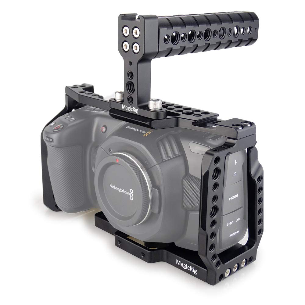 Photo 1 of MAGICRIG BMPCC 4K /BMPCC 6K Cage with Top Handle for Blackmagic Pocket Cinema Camera BMPCC 4K /6K to Mount Microphone Monitor LED Light