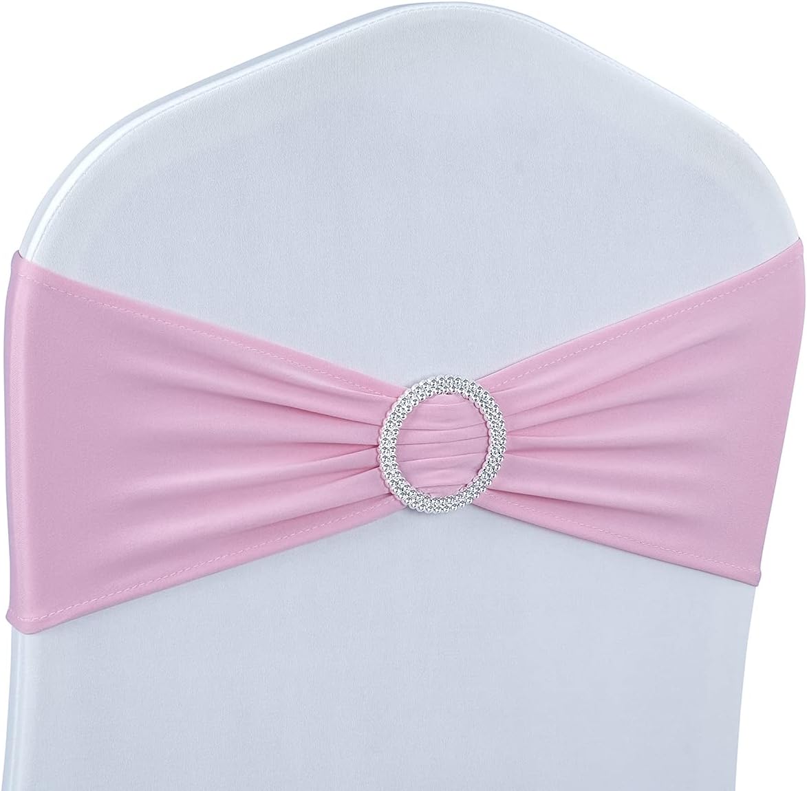 Slipcovers - Spandex Chair Sashes Bows - Babenest 50PCS Premium Stretch Chair Cover Band with Buckle Slider Universal Elastic Chair Ties for Wedding Party Ceremony Reception Banquet Decoration (Pink)