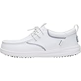 HEYDUDE Men's Wally Golf Classic TG Slip On Shoe | Spikeless Golf Sneaker | Synthetic PU Upper, Breathable Cotton Lining, Removable EVA Insole, Elastic Laces, Flexible EVA TPR Traction Outsole