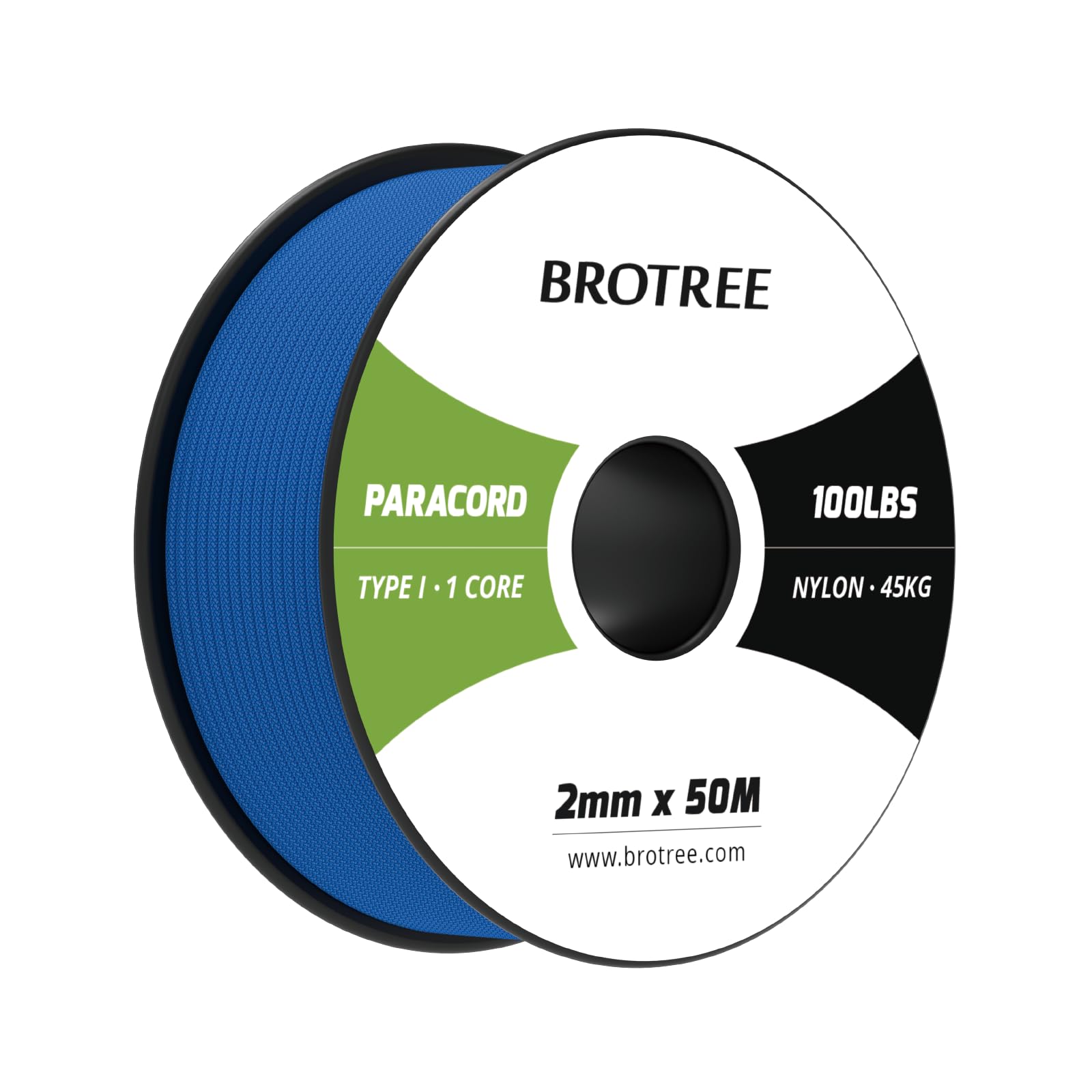 Brotree Paracord 2mm 50M 100% Nylon Rope 1 Strand Parachute Cord for Outdoor, Craft, DIY - 45kg Breaking Load (Dark Blue)