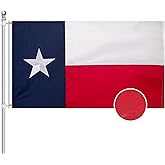 EMBROID Texas State Flag 3x5,Heavy Duty Outdoor Texas Flag,Embroidery Technique,Tear Resistant,Sewn Stripes,Brass Grommets,Upgraded High-strength Polyester Fabric,All Weather Durable State Flags.