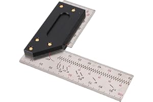 RASTKY Multi Angle Measuring Ruler Woodworking Ruler Right Angle Carpenter Layout Tool with Marking Holes .9 Inch High Hole S