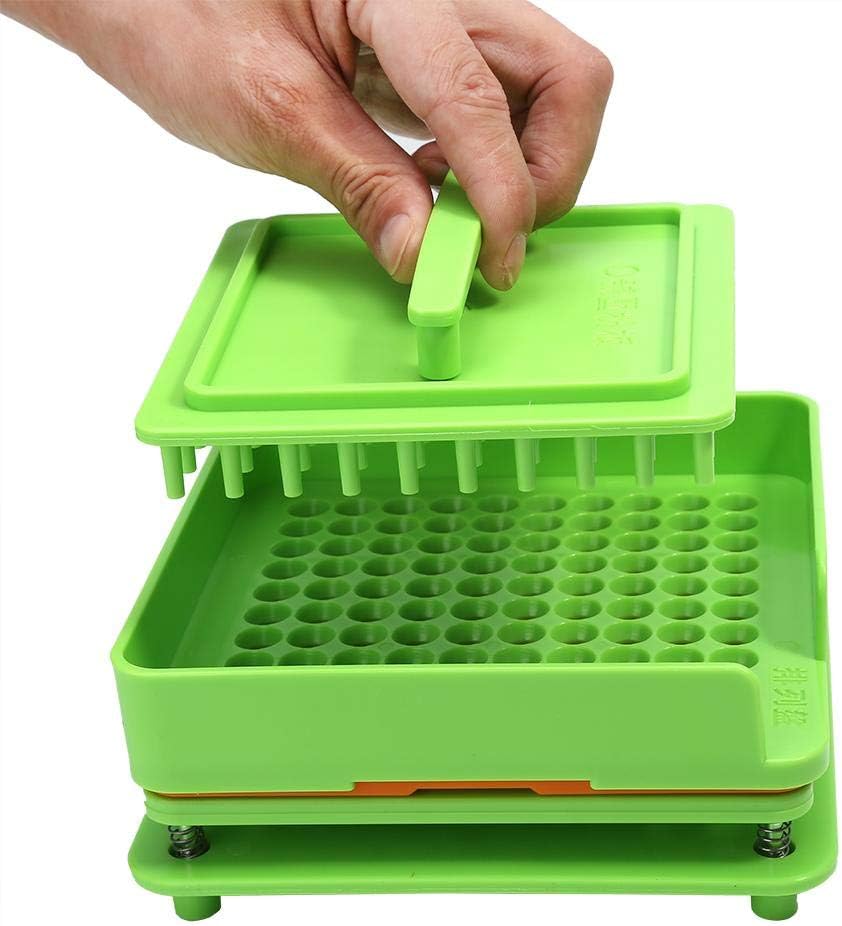 100 Holes Capsule Filler, Empty Capsule Powder Filler Plate Manual Filling Tray(Green)