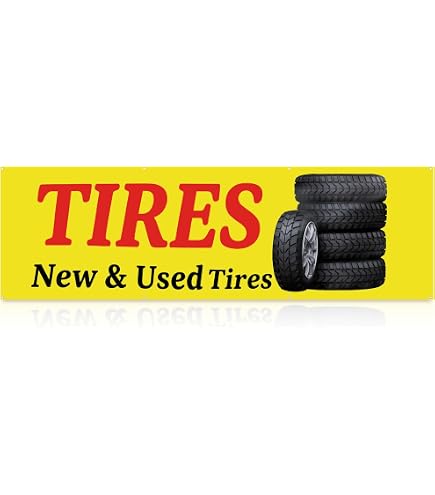 Amazon.com: 3x10 Foot New and Used Tires Banner with Grommets 