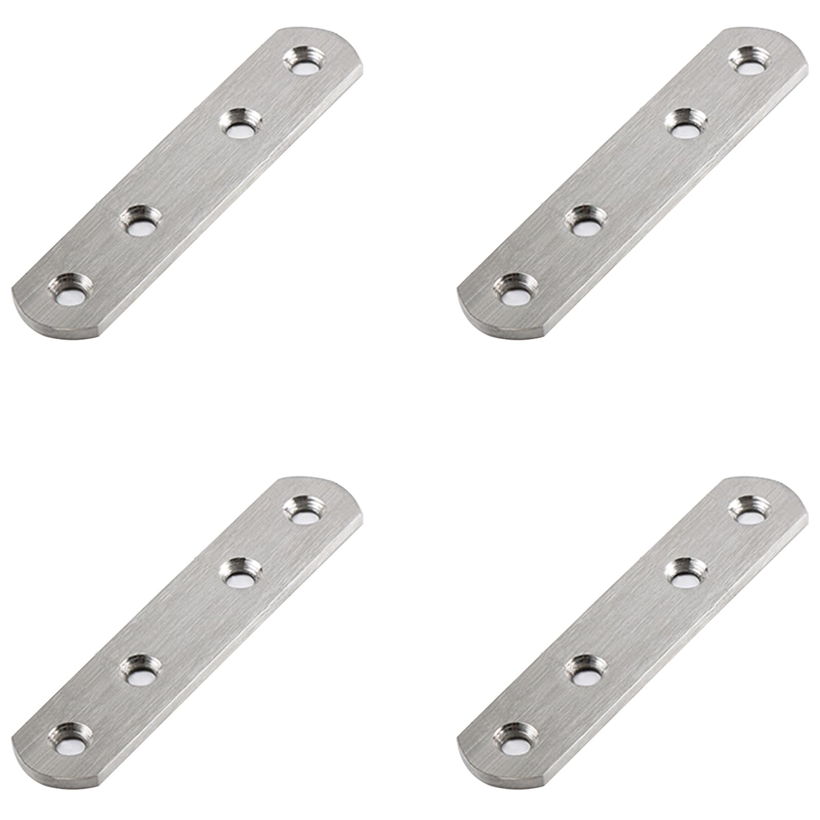 Leliafleury 4Pcs Straight Brackets Stainless Steel Flat Joining Plates Mending Plates Connecting Plates Flat Metal Brackets for Repair Fixing Wood Furniture, 97 x 20mm