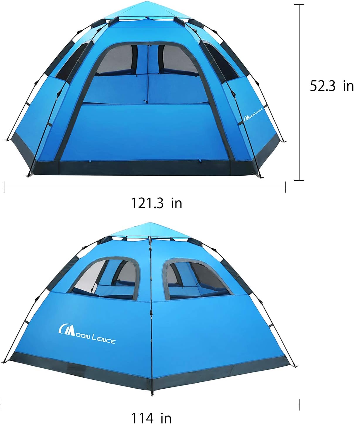 Amazon Com Moon Lence Instant Pop Up Tent Family Camping Tent 4 5 Person Portable Tent Automatic Tent Waterproof Windproof For Camping Hiking Mountaineering Sports Outdoors