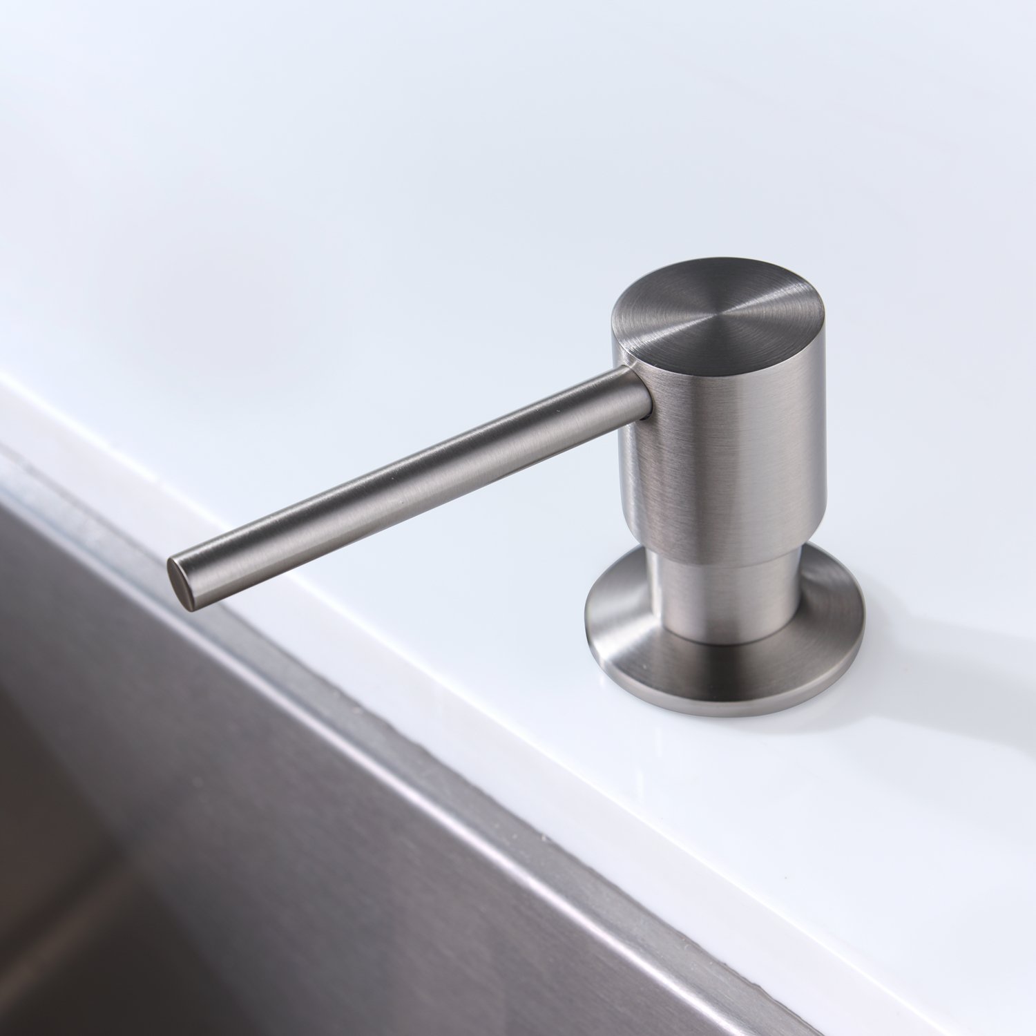 GICASA Brass Commercial Built In Undermount Soap Dispenser, Brushed