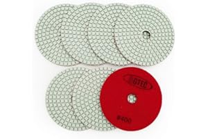 BGTEC 4" Wet Diamond Polishing Pads Set,7 Pieces Pads Kit for Granite Marble Stone Quartz Tiles Concrete