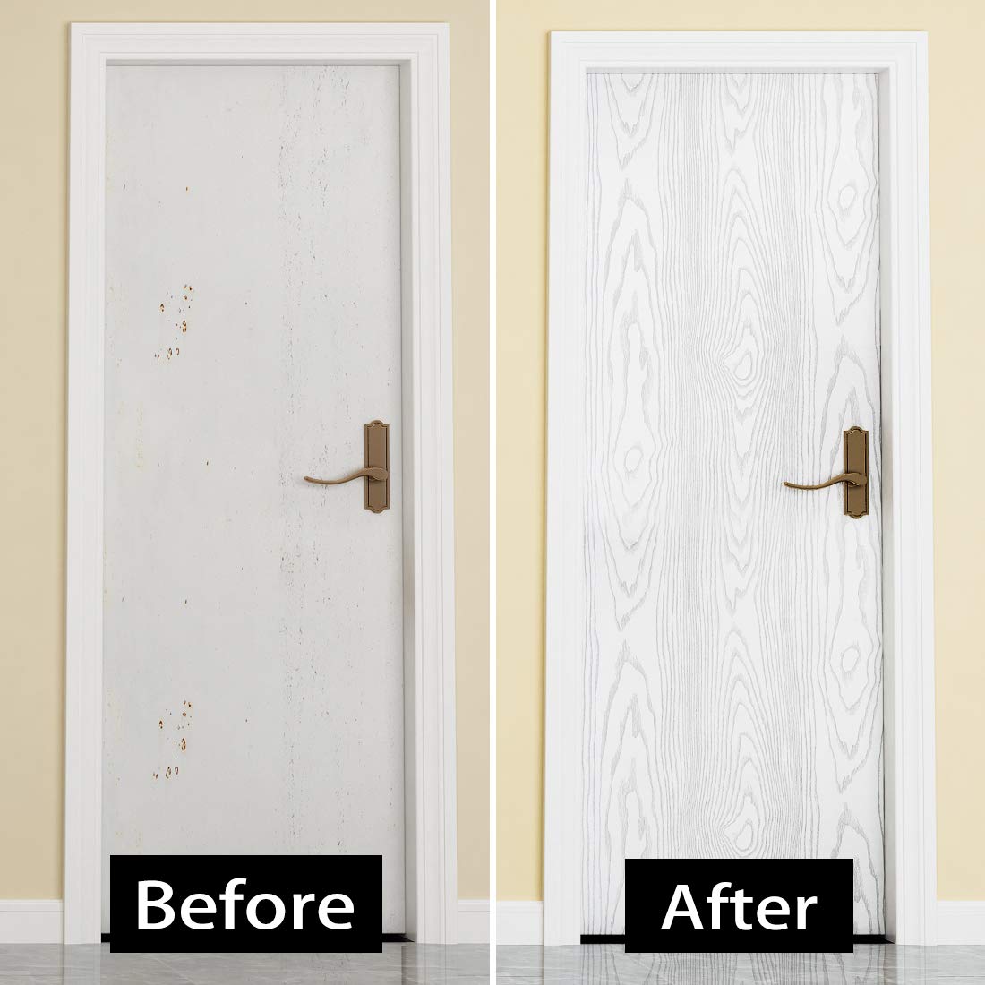 Livelynine White Peel and Stick Wallpaper Wood Contact Paper for Cabinets Adhesive Wood Grain Vinyl Wrap for Kitchen Furniture Textured Thick Wood Countertop Waterproof Wall Paper Bathroom 15.8x78.8