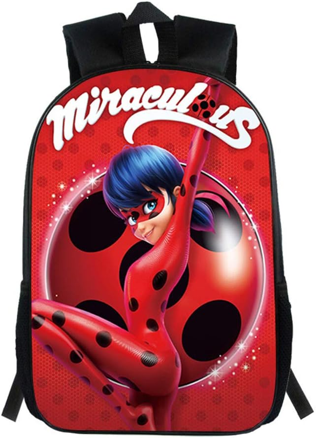 Gogofuture Miraculous Ladybug Kid's Backpack 3D Printing Unisex School Bag Canvas Backpack Hiking Bag
