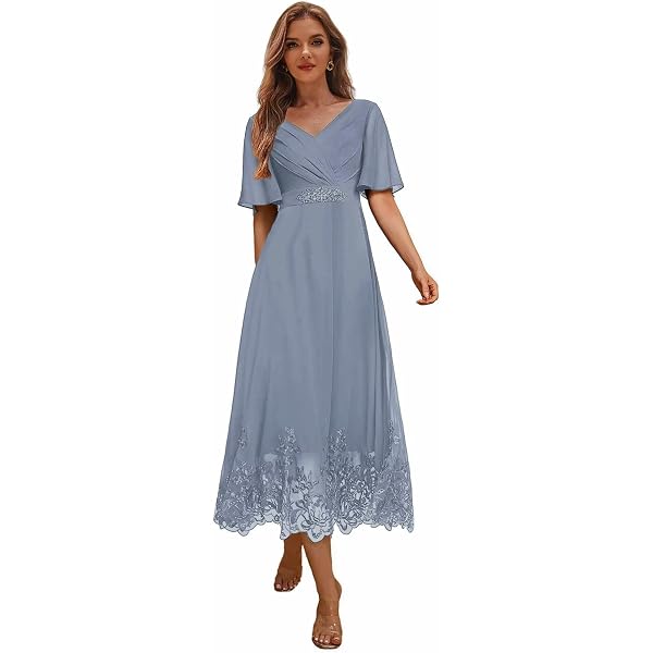 Cxrazyworm Lace Mother Of The Groom Dress With Sleeves - Purple Grey Chiffon Formal Gown, Size 10 - View #9