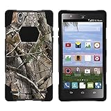 ZTE Lever Case, Full Body Fusion SHOCK Impact Kickstand Case with Exclusive Illustrations for ZTE Lever Z936L, Z936C LTE by MINITURTLE - Tree Bark Hunter Camouflage
