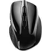 TECKNET Wireless Mouse (2.4G & BT5.0/3.0) Silent 4800 DPI Computer USB A & Bluetooth Mouse 6 Buttons, Wide Compatibility - Bl