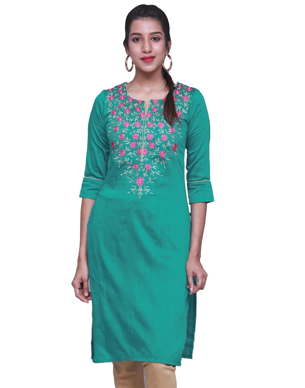estle embroidered straight cut kurta