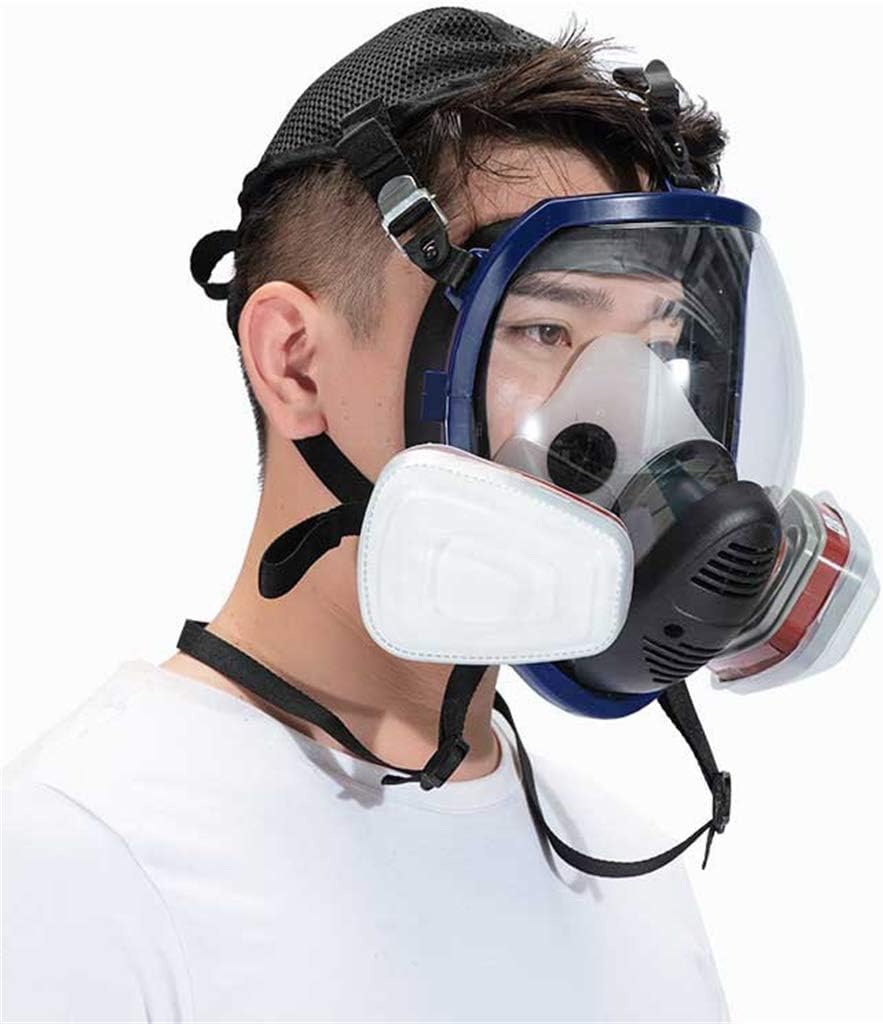 TYXTYX Facepiece Respirator Kits Full Face Mask For Painting Spraying Gas Pesticide Chemical Fire Protection,Reusable Face Mask Respirator, Unisex-Adult, One Size