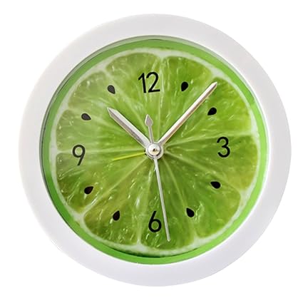 LABANCA Creative Round Alarm Clock Home Decor Lemon Quartz Clock Green