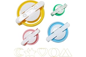 CHELIZIYA Pompom Makers, Pom Poms Maker Tool Set DIY Fluff Ball Weaver with Scissors for DIY Wool Yarn Knitting Craft Project (Yellow-A)