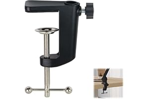 1Pc Microphone Bracket Base,C Shape Desk Table Mount Clamp,Aluminum Alloy Universal Bracket Base,Adjustable C-Clamp Base for 