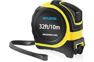 VENUSTEK Tape Measure 10M 32 ft Retractable Measuring Tape Professional Measuring Tape with Metal Belt Clip & Wide Blade,Metric & Imperial Measurement for Home Users,renovations,Construction.