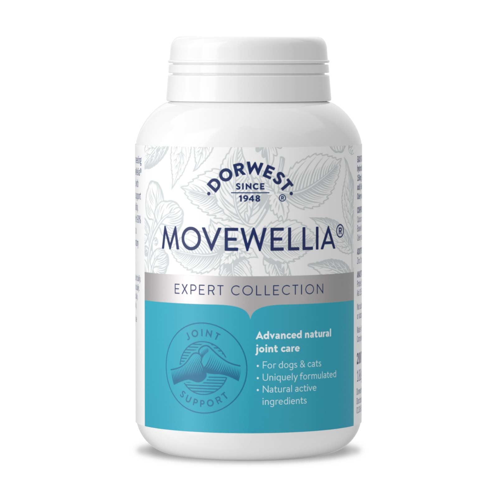 Dorwest Herbs MoveWellia Joint Care Supplement for Dogs and Cats - 200 Tablets - Natural Dog Supplements for Joint Discomfort with Boswellia, Chondroitin, Glucosamine and Celery Seed