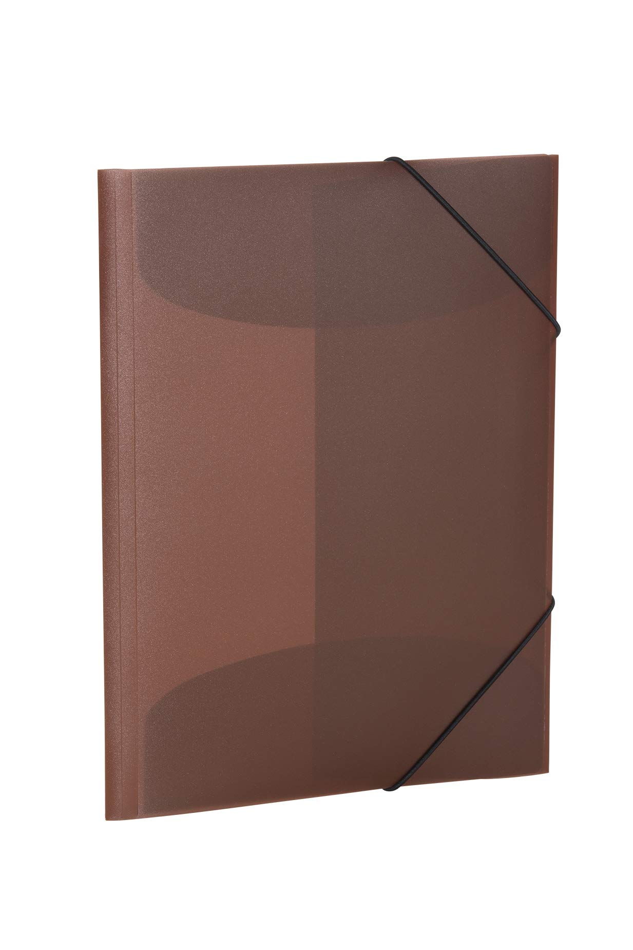HERMA Elastic Folder Translucent in Brown, A4, Sturdy Plastic, with 3 Inner Flaps, 1 Span Folder