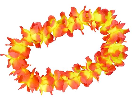 Alsino Hawaiiketten Blumenkette Hula Deluxe, wählen:gelb orange 05